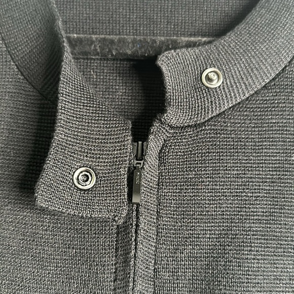 Eileen fisher slik cotton blend zip up knit jacket shirt  L black quilt luxury - Picture 7 of 10